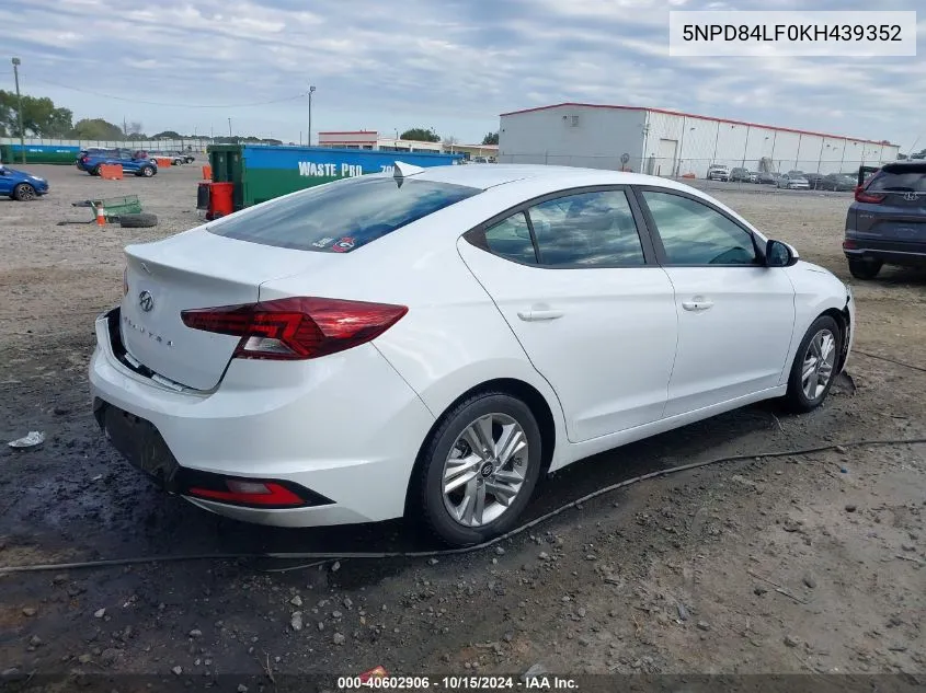 2019 Hyundai Elantra Value Edition VIN: 5NPD84LF0KH439352 Lot: 40602906