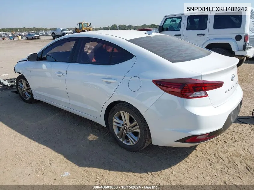 2019 Hyundai Elantra Sel VIN: 5NPD84LFXKH482242 Lot: 40603053