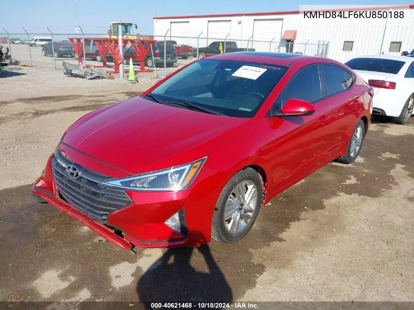 2019 Hyundai Elantra Value Edition VIN: KMHD84LF6KU850188 Lot: 40621468