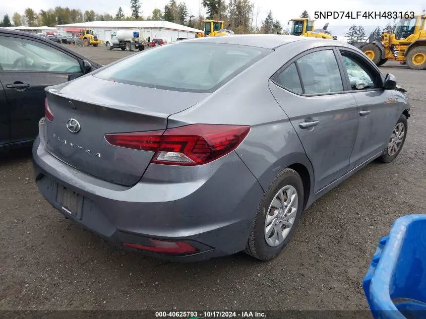 2019 Hyundai Elantra Se VIN: 5NPD74LF4KH483163 Lot: 40625793