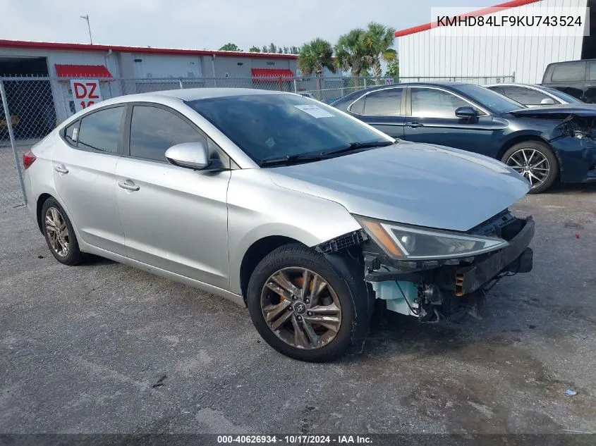 KMHD84LF9KU743524 2019 Hyundai Elantra Sel