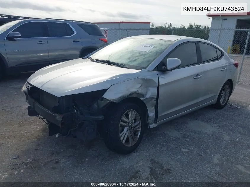 KMHD84LF9KU743524 2019 Hyundai Elantra Sel