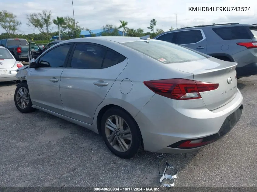 KMHD84LF9KU743524 2019 Hyundai Elantra Sel