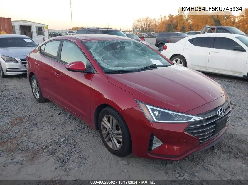 2019 Hyundai Elantra Sel VIN: KMHD84LF5KU745934 Lot: 40629582