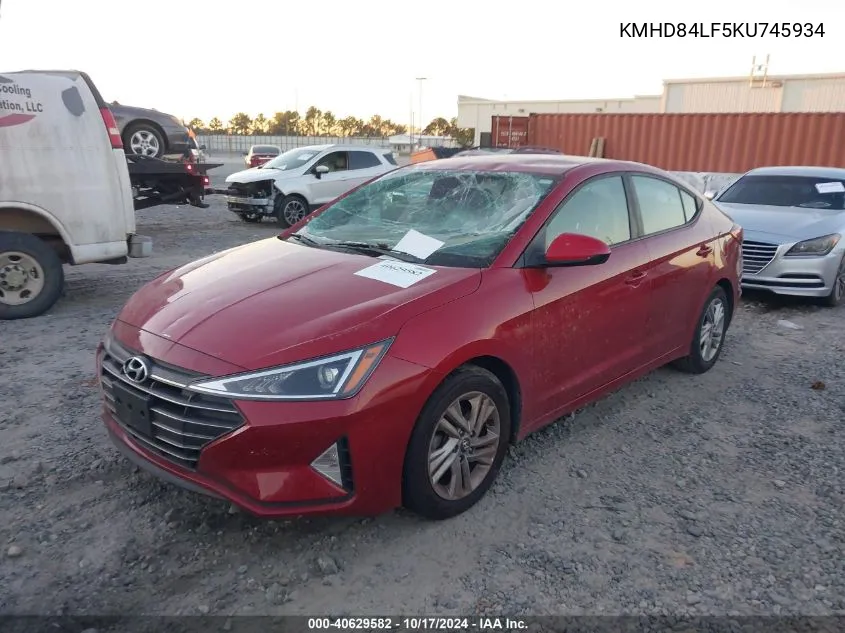 KMHD84LF5KU745934 2019 Hyundai Elantra Sel