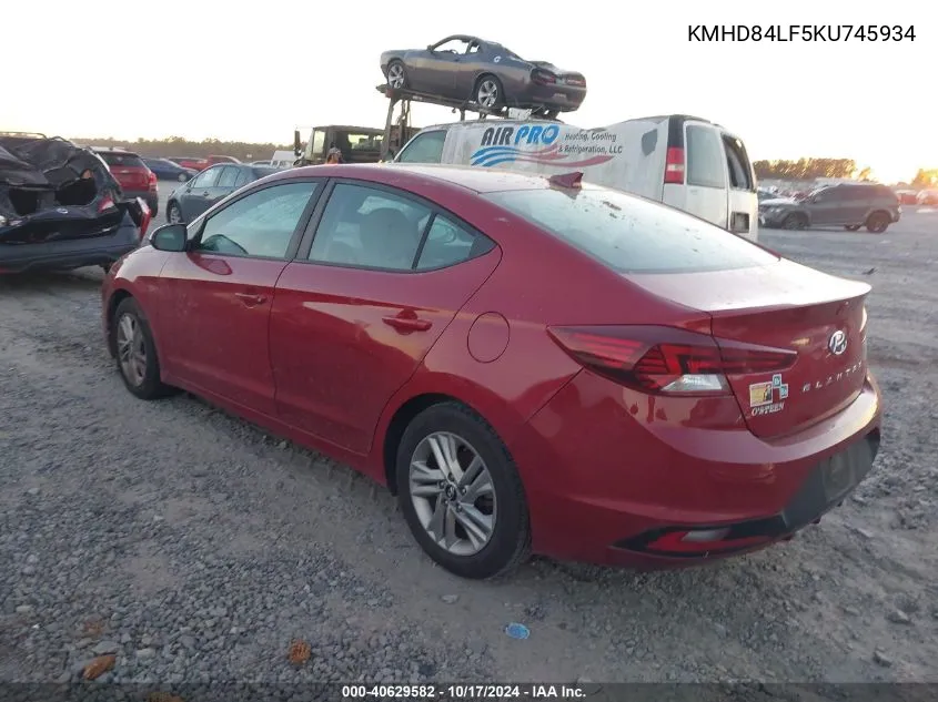 KMHD84LF5KU745934 2019 Hyundai Elantra Sel