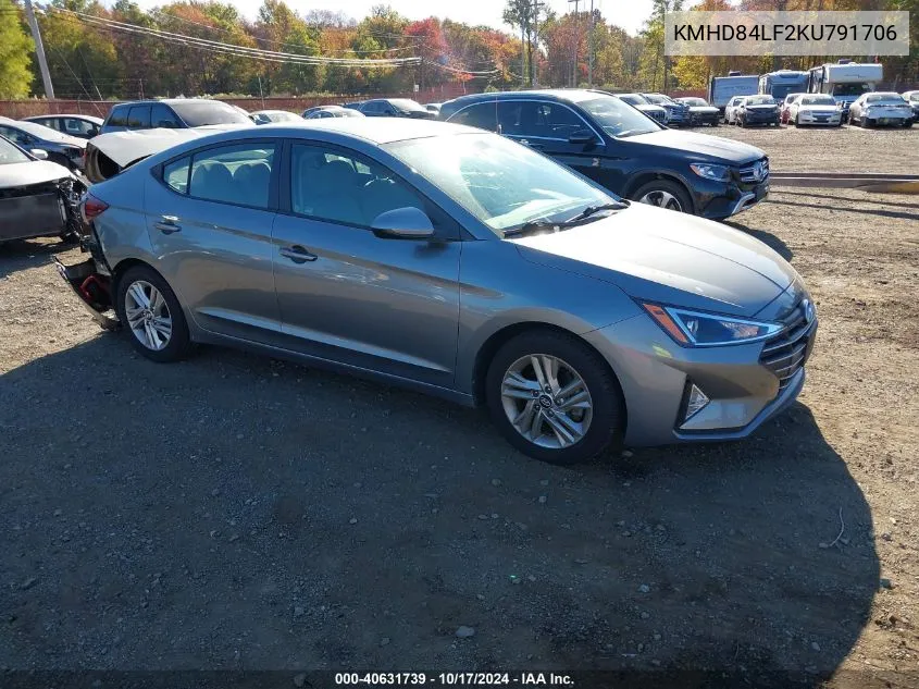 2019 Hyundai Elantra Sel VIN: KMHD84LF2KU791706 Lot: 40631739