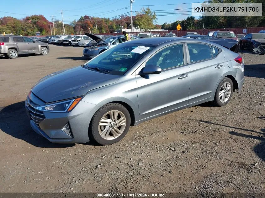 2019 Hyundai Elantra Sel VIN: KMHD84LF2KU791706 Lot: 40631739