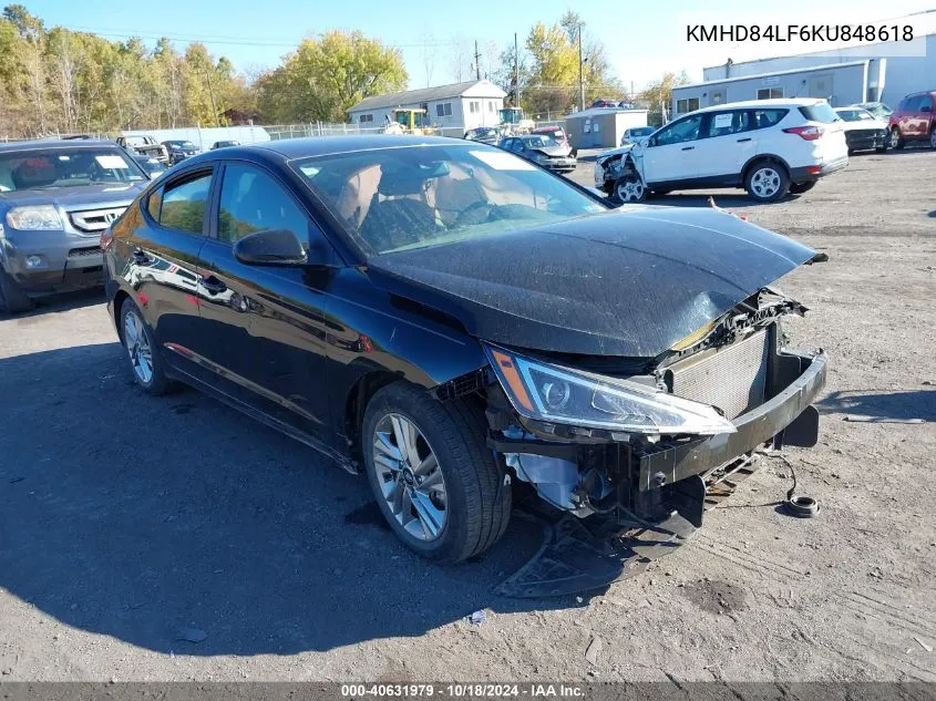 2019 Hyundai Elantra Sel VIN: KMHD84LF6KU848618 Lot: 40631979