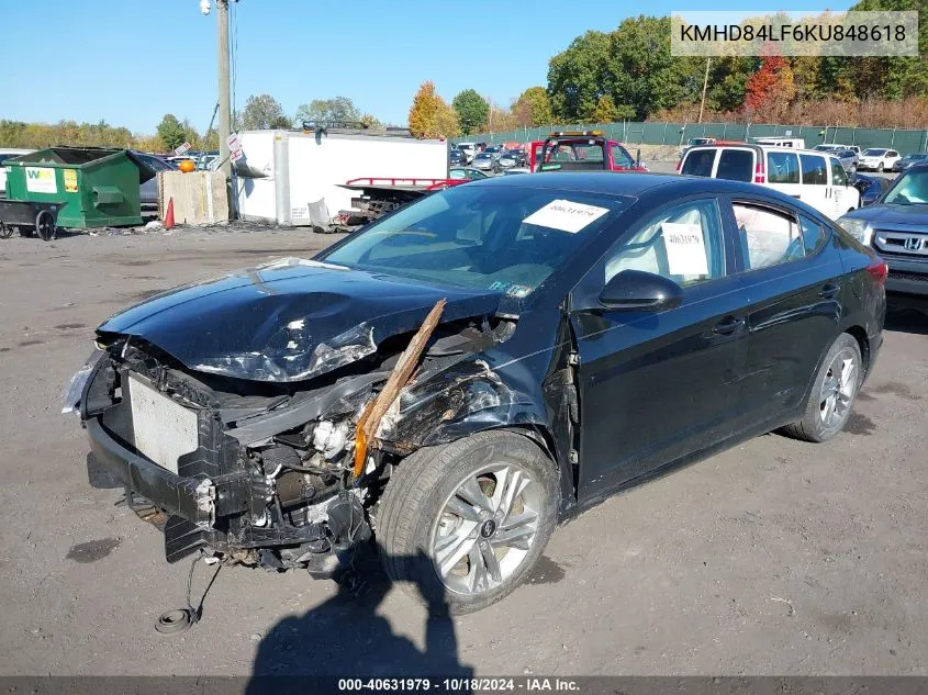 2019 Hyundai Elantra Sel VIN: KMHD84LF6KU848618 Lot: 40631979