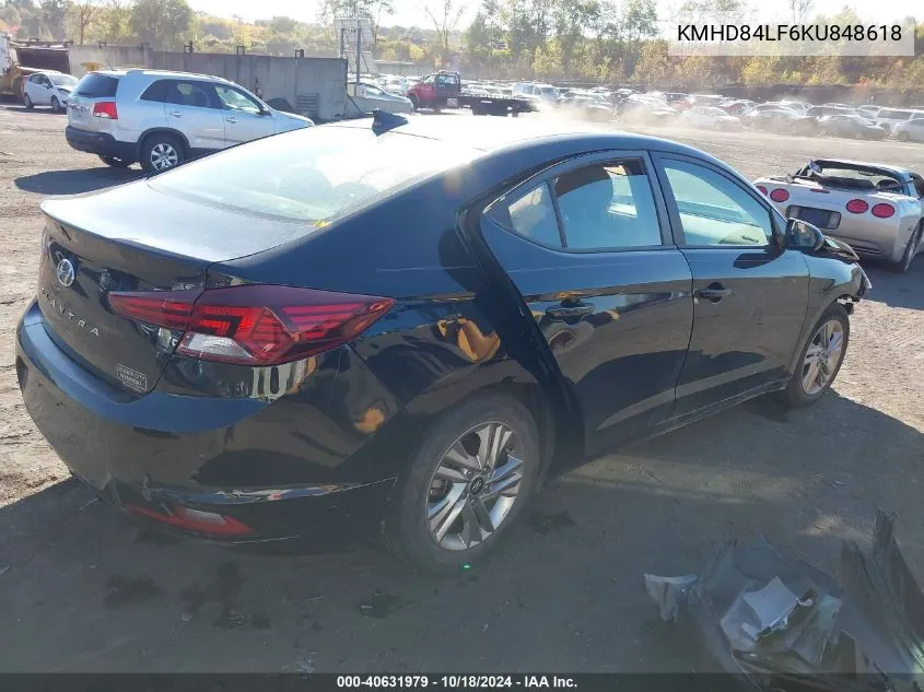 2019 Hyundai Elantra Sel VIN: KMHD84LF6KU848618 Lot: 40631979