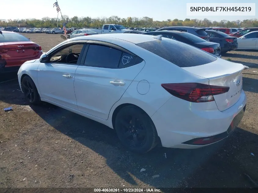 2019 Hyundai Elantra Value Edition VIN: 5NPD84LF7KH454219 Lot: 40638261