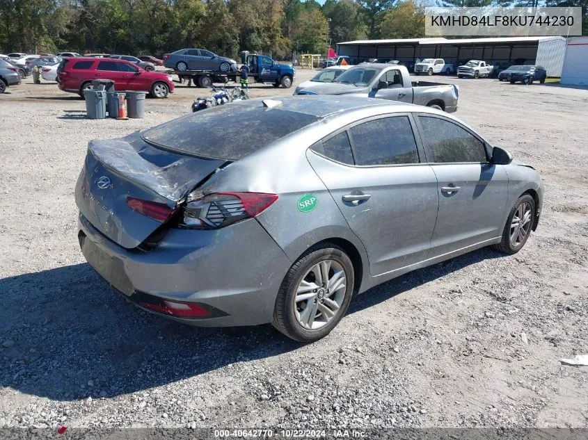 2019 Hyundai Elantra Sel VIN: KMHD84LF8KU744230 Lot: 40642770