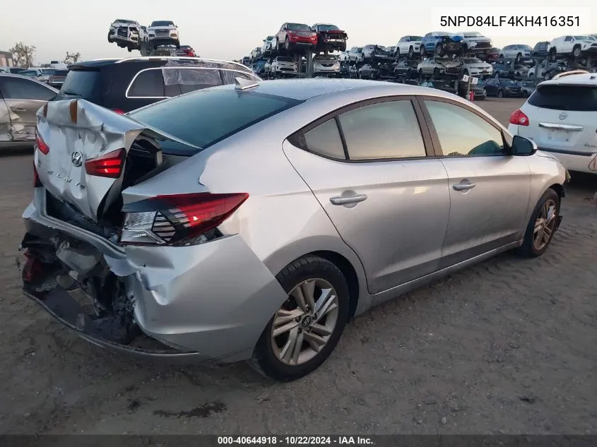 5NPD84LF4KH416351 2019 Hyundai Elantra Sel