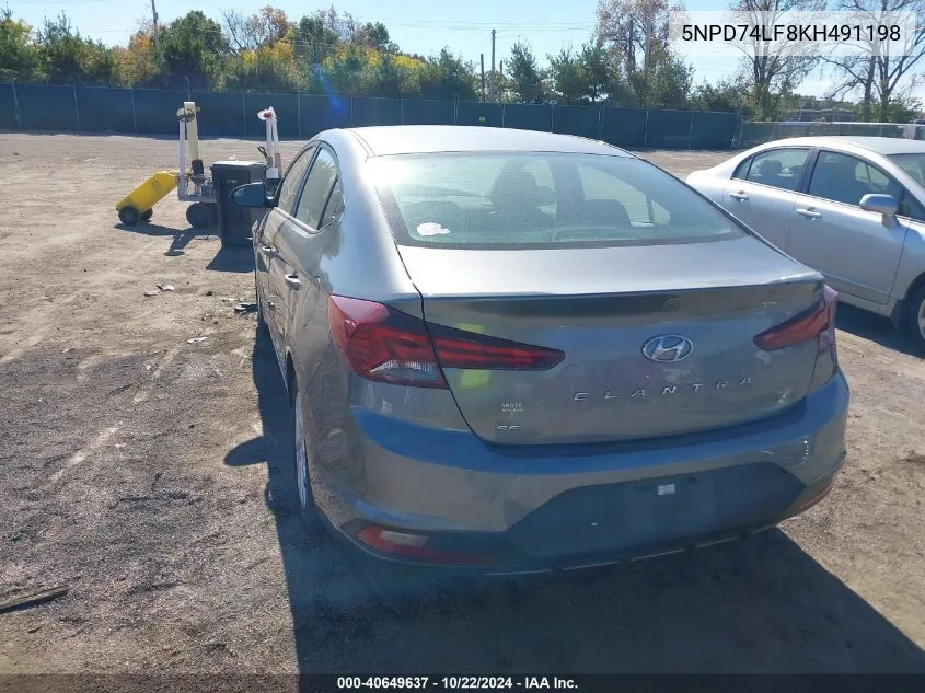 2019 Hyundai Elantra Se VIN: 5NPD74LF8KH491198 Lot: 40649637