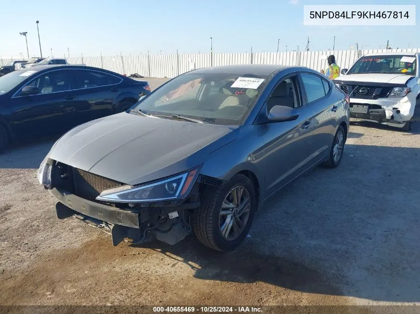 2019 Hyundai Elantra Sel VIN: 5NPD84LF9KH467814 Lot: 40655469