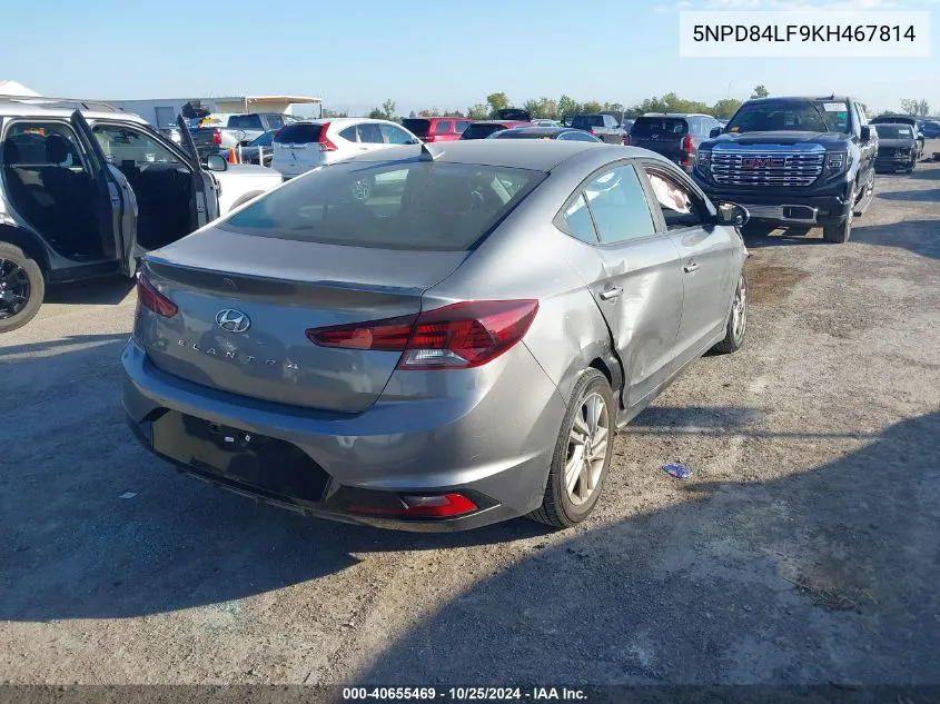 2019 Hyundai Elantra Sel VIN: 5NPD84LF9KH467814 Lot: 40655469