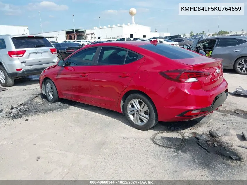 2019 Hyundai Elantra Sel VIN: KMHD84LF5KU764659 Lot: 40660344