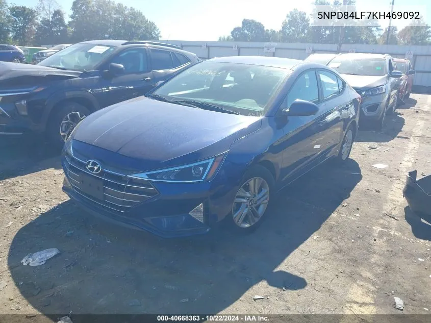 2019 Hyundai Elantra Sel VIN: 5NPD84LF7KH469092 Lot: 40668363