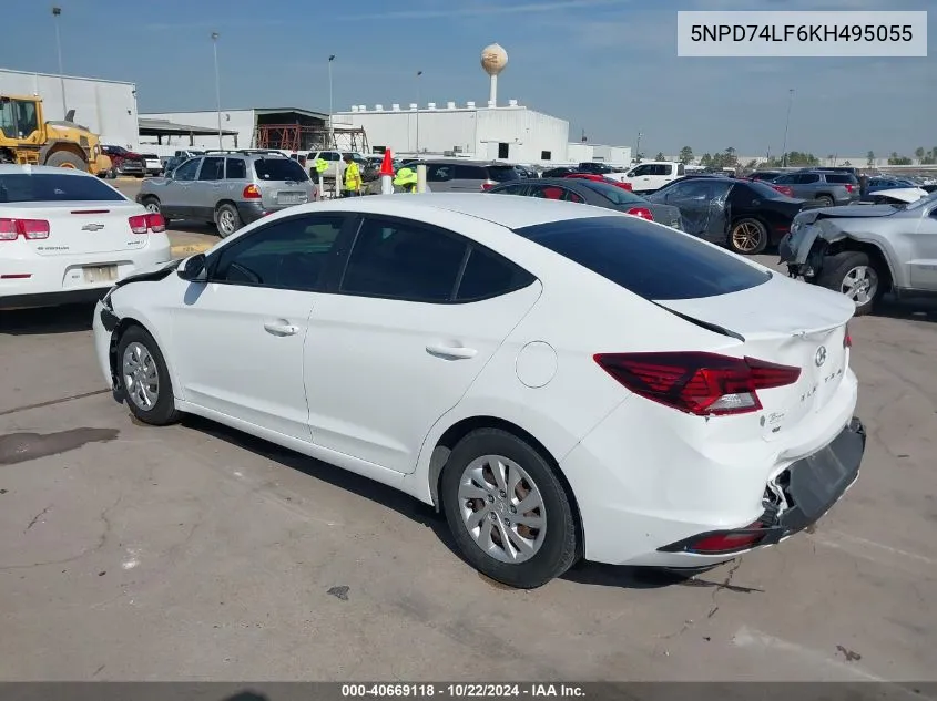 2019 Hyundai Elantra Se VIN: 5NPD74LF6KH495055 Lot: 40669118