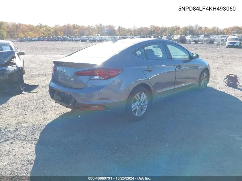 2019 Hyundai Elantra Sel/Value/Limited VIN: 5NPD84LF4KH493060 Lot: 40669791