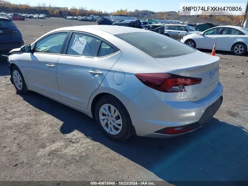 2019 Hyundai Elantra Se VIN: 5NPD74LFXKH470806 Lot: 40675045