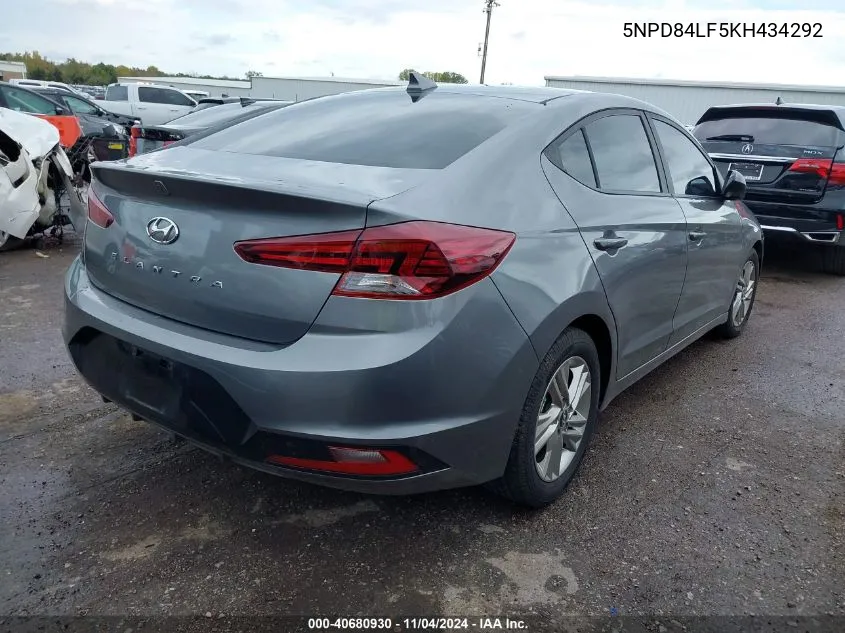 2019 Hyundai Elantra Sel VIN: 5NPD84LF5KH434292 Lot: 40680930