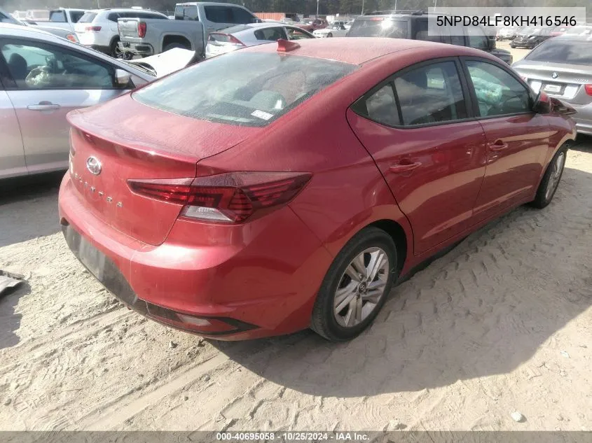 2019 Hyundai Elantra Sel VIN: 5NPD84LF8KH416546 Lot: 40695058