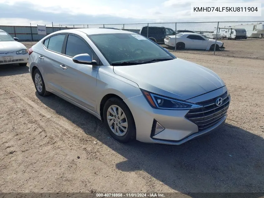 2019 Hyundai Elantra Se VIN: KMHD74LF5KU811904 Lot: 40716958