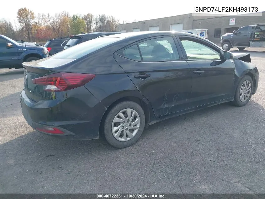 5NPD74LF2KH493173 2019 Hyundai Elantra Se