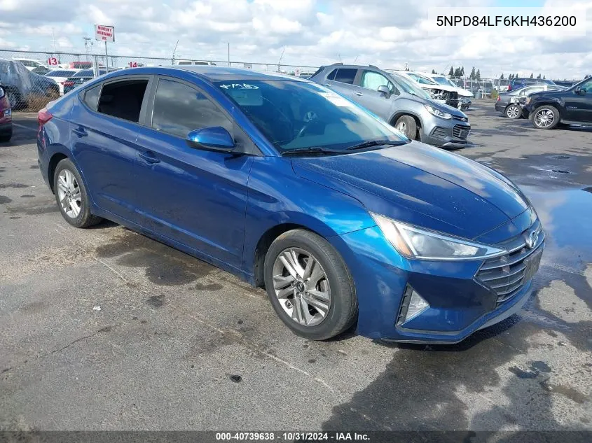 2019 Hyundai Elantra Sel VIN: 5NPD84LF6KH436200 Lot: 40739638