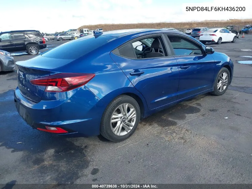 2019 Hyundai Elantra Sel VIN: 5NPD84LF6KH436200 Lot: 40739638