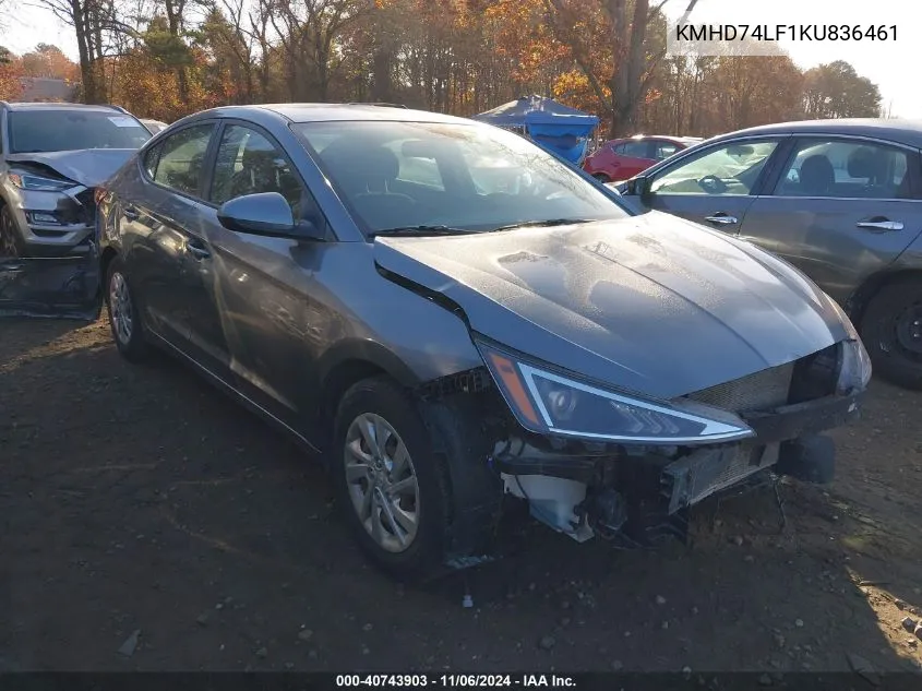 2019 Hyundai Elantra Se VIN: KMHD74LF1KU836461 Lot: 40743903