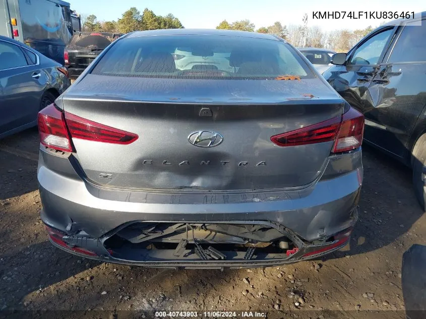 2019 Hyundai Elantra Se VIN: KMHD74LF1KU836461 Lot: 40743903