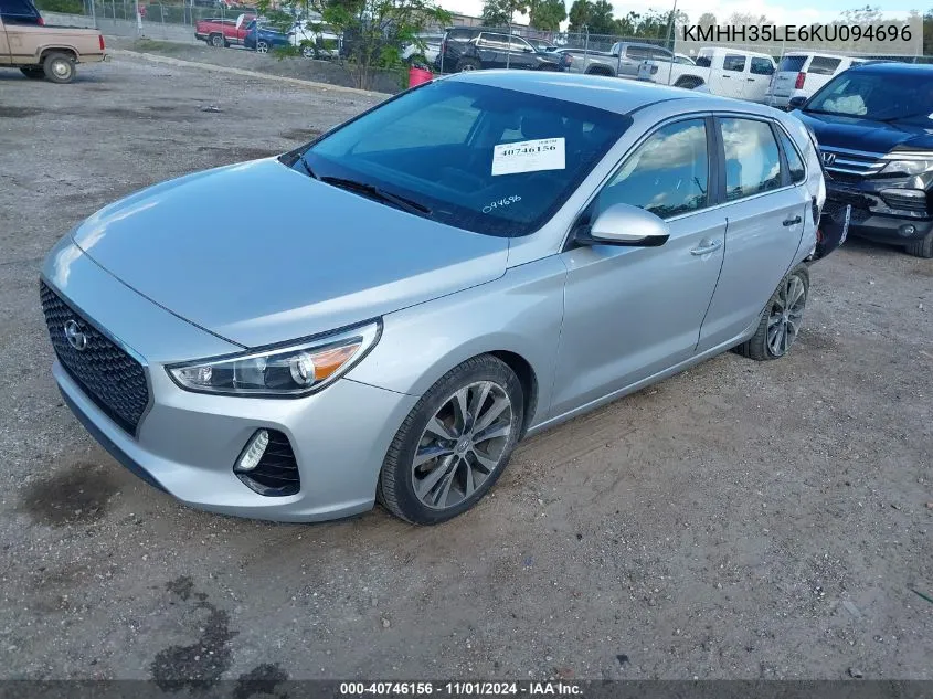 2019 Hyundai Elantra Gt VIN: KMHH35LE6KU094696 Lot: 40746156