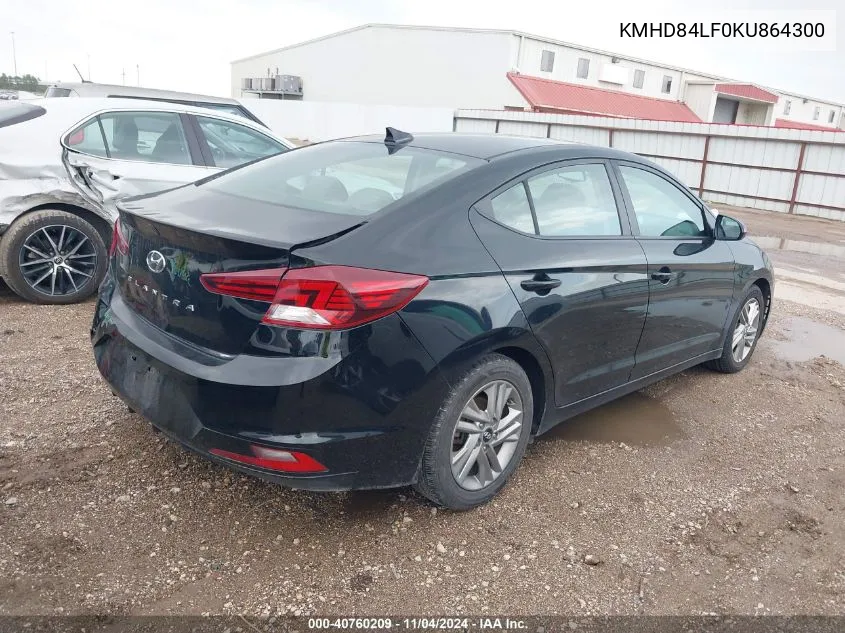 2019 Hyundai Elantra Value Edition VIN: KMHD84LF0KU864300 Lot: 40760209