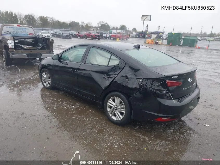 2019 Hyundai Elantra Value Edition VIN: KMHD84LF5KU850523 Lot: 40763316