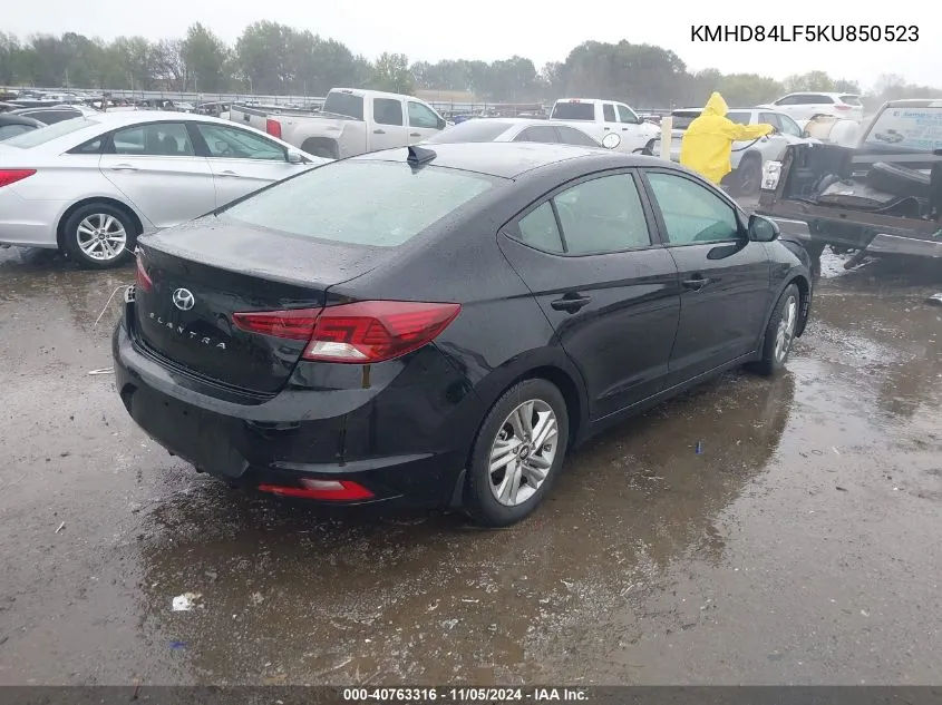 2019 Hyundai Elantra Value Edition VIN: KMHD84LF5KU850523 Lot: 40763316