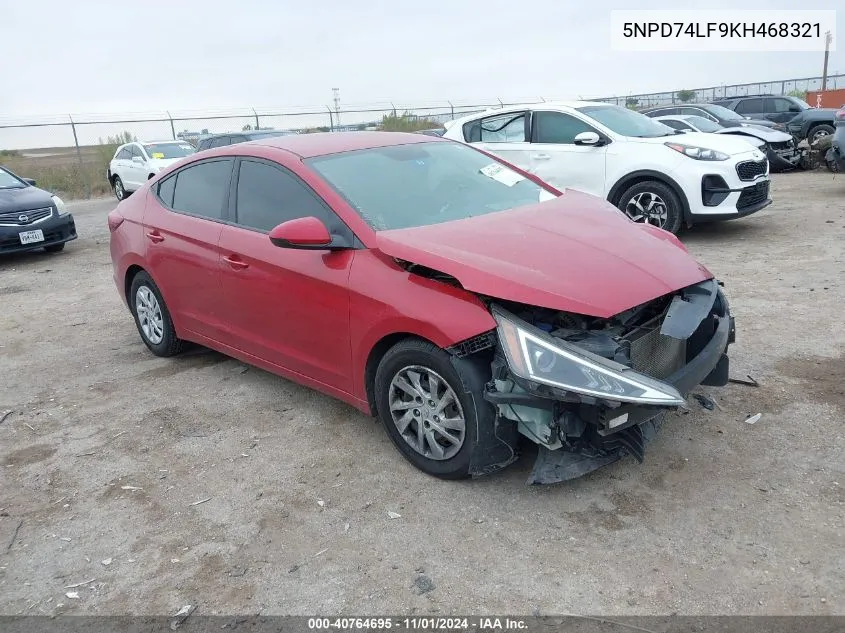 2019 Hyundai Elantra Se VIN: 5NPD74LF9KH468321 Lot: 40764695