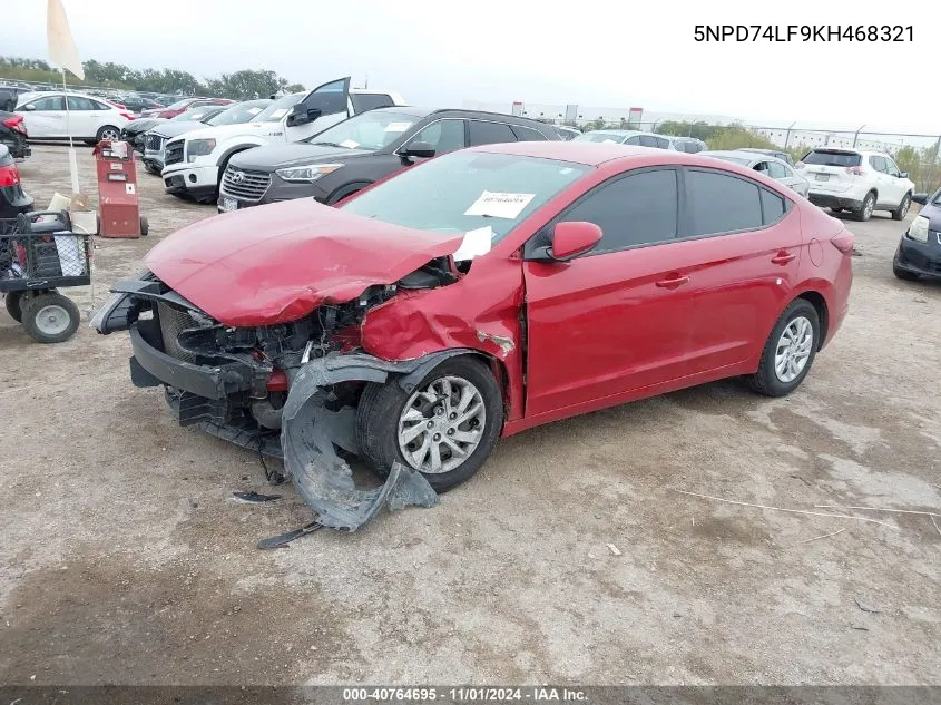 2019 Hyundai Elantra Se VIN: 5NPD74LF9KH468321 Lot: 40764695