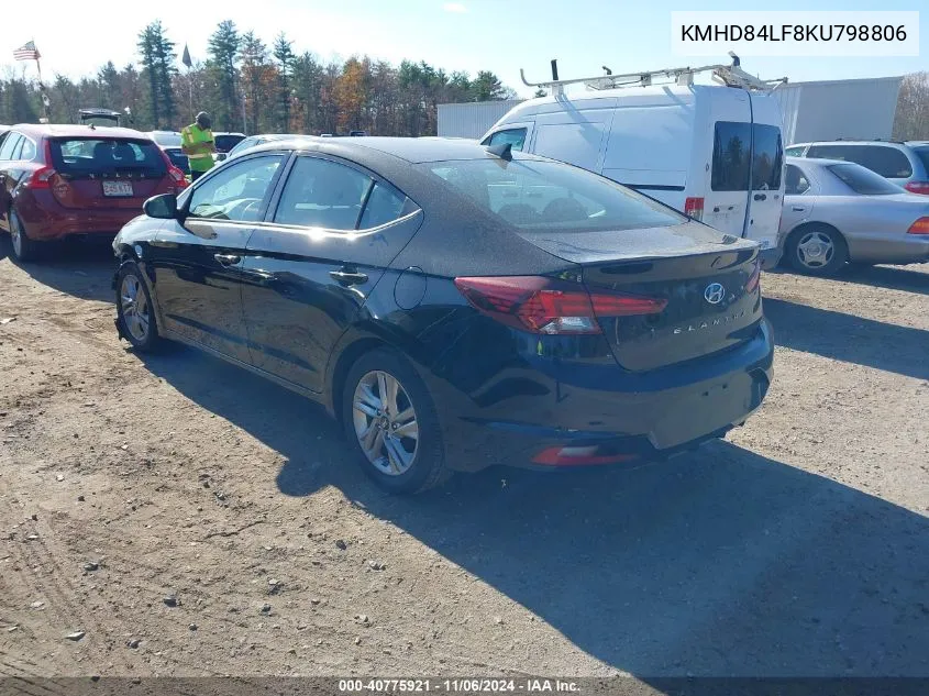 2019 Hyundai Elantra Value Edition VIN: KMHD84LF8KU798806 Lot: 40775921