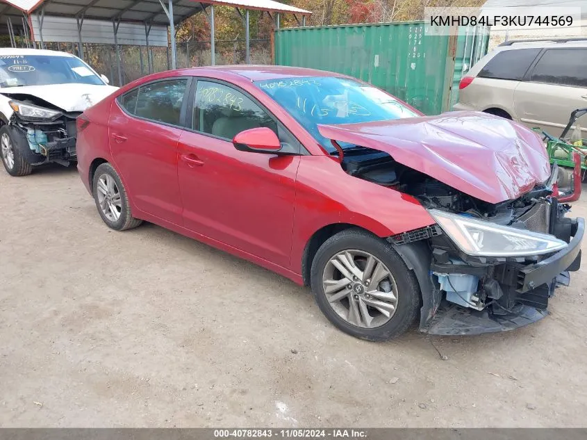 2019 Hyundai Elantra Sel VIN: KMHD84LF3KU744569 Lot: 40782843