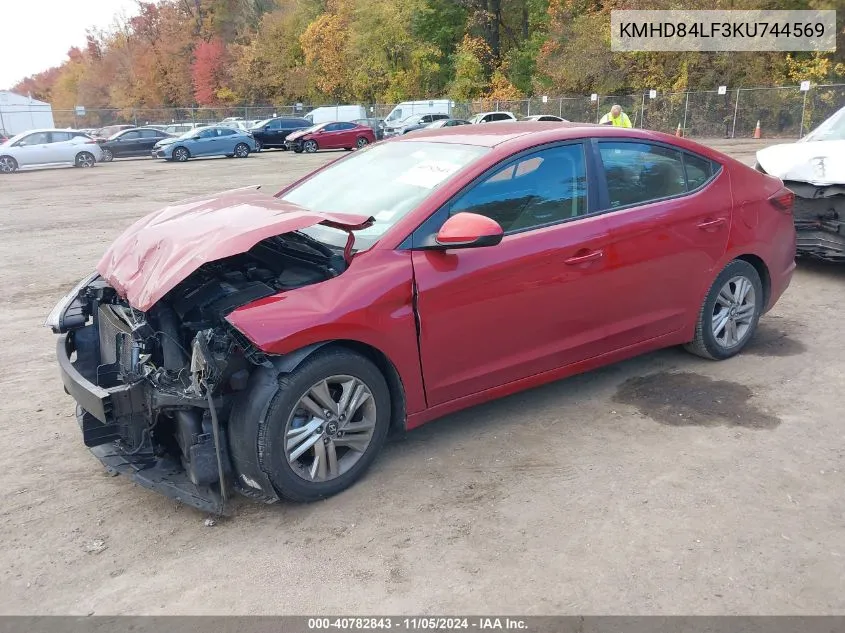 2019 Hyundai Elantra Sel VIN: KMHD84LF3KU744569 Lot: 40782843