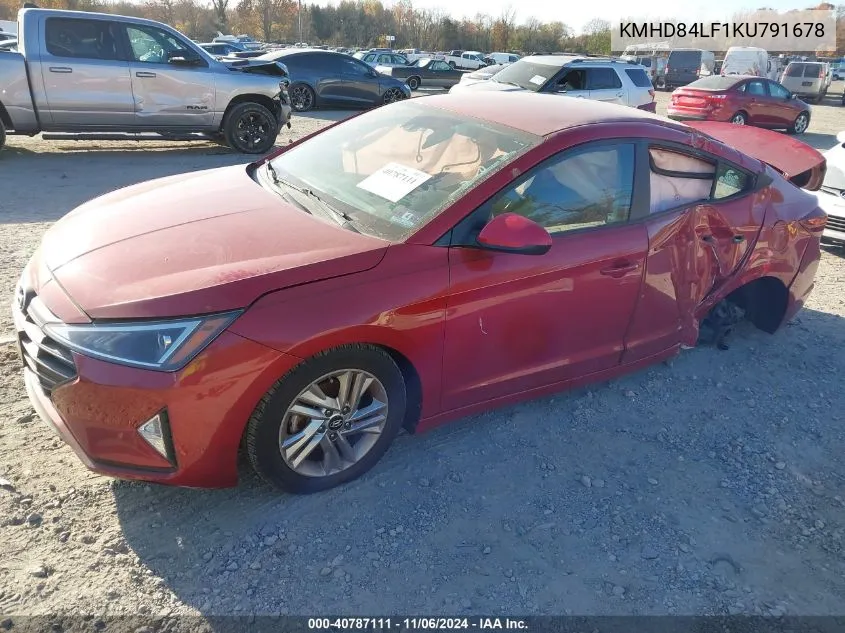 2019 Hyundai Elantra Sel VIN: KMHD84LF1KU791678 Lot: 40787111