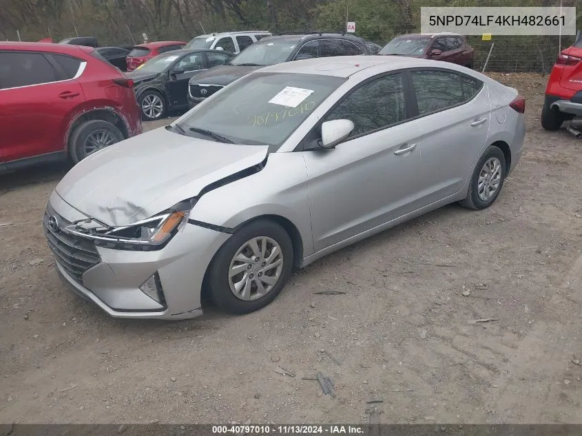 2019 Hyundai Elantra Se VIN: 5NPD74LF4KH482661 Lot: 40797010