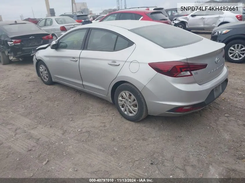 2019 Hyundai Elantra Se VIN: 5NPD74LF4KH482661 Lot: 40797010