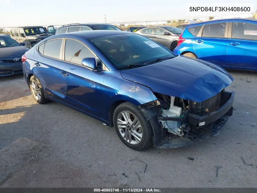 5NPD84LF3KH408600 2019 Hyundai Elantra Sel