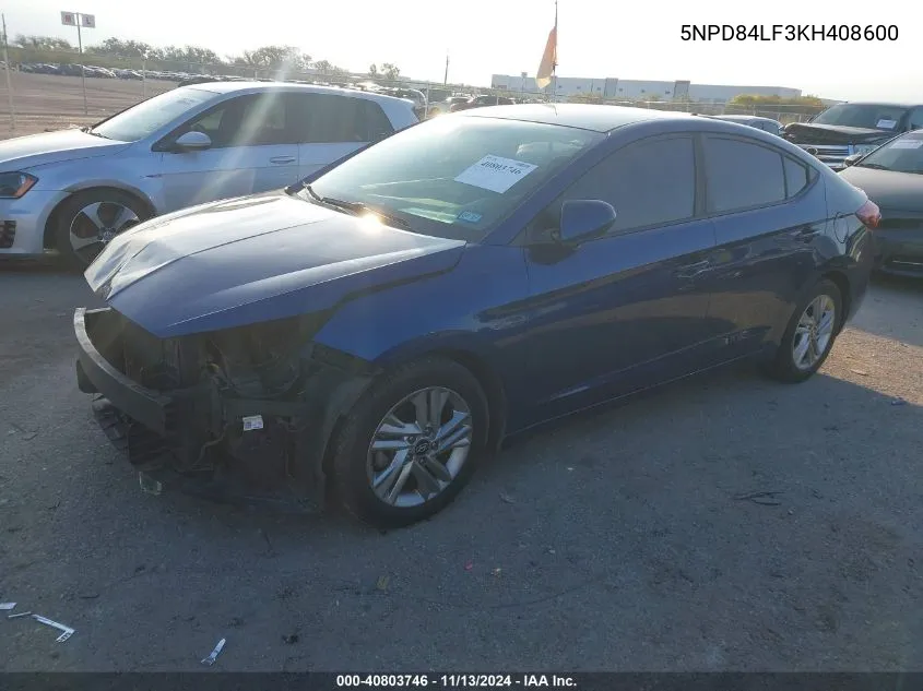 5NPD84LF3KH408600 2019 Hyundai Elantra Sel