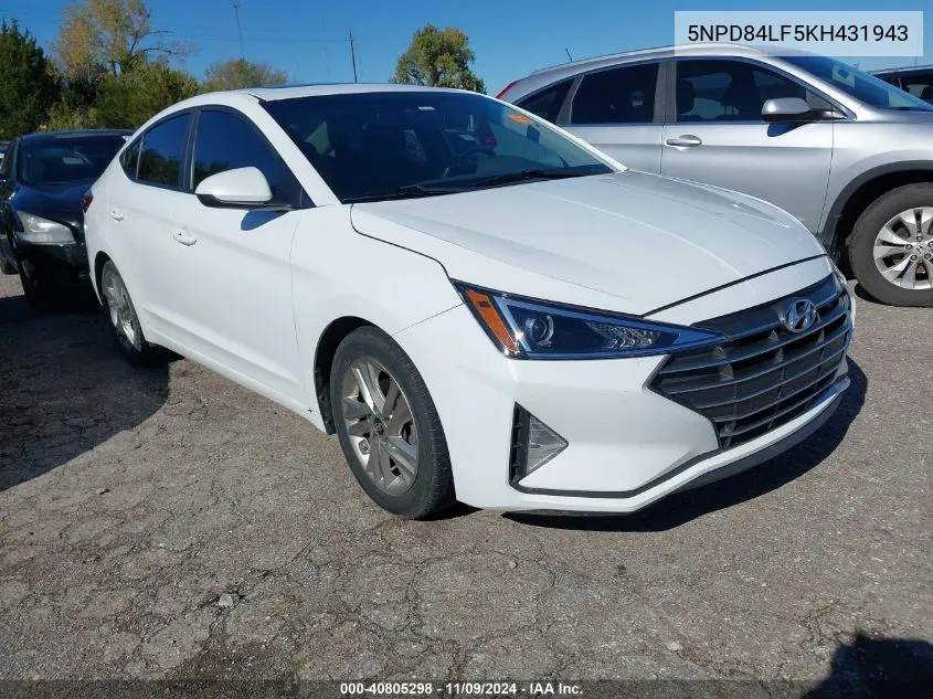 2019 Hyundai Elantra Value Edition VIN: 5NPD84LF5KH431943 Lot: 40805298