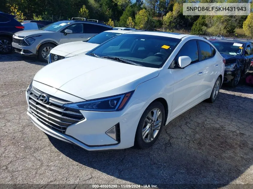 2019 Hyundai Elantra Value Edition VIN: 5NPD84LF5KH431943 Lot: 40805298